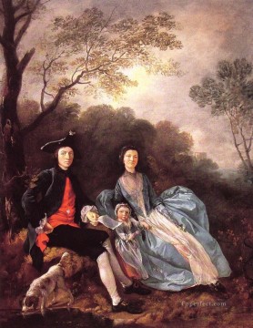  esposa Lienzo - Retrato del artista con su esposa e hija Thomas Gainsborough